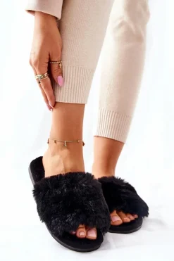 Damskie Boto Papcie Damskie Z Futerkiem Czarne Trusted