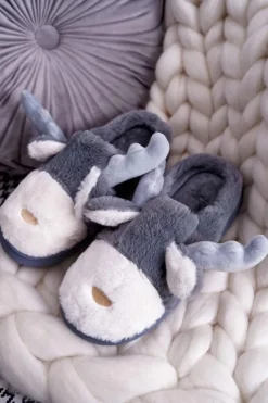 Online Boto Papcie Damskie Z Futerkiem Renifery Szare Deff