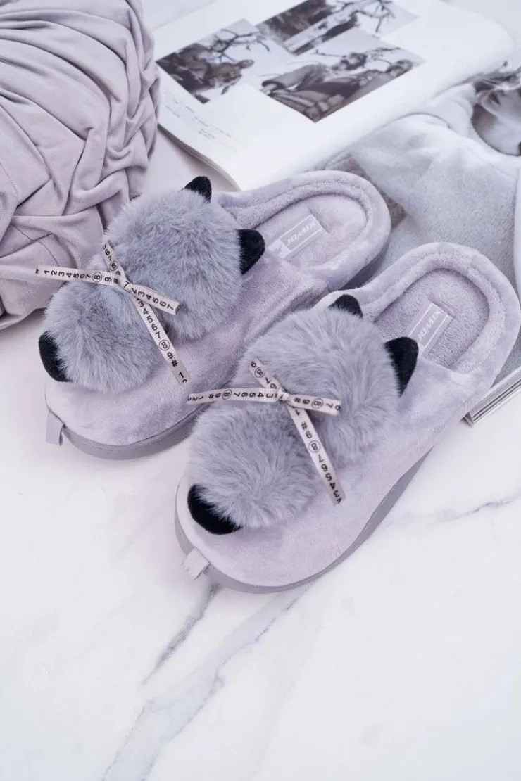 Online Boto Papcie Damskie Z Futerkiem Kotek Szare Kitty