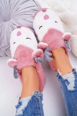 Best Boto Papcie Damskie Z Futerkiem Renifery Ciemny Róż Reindeer