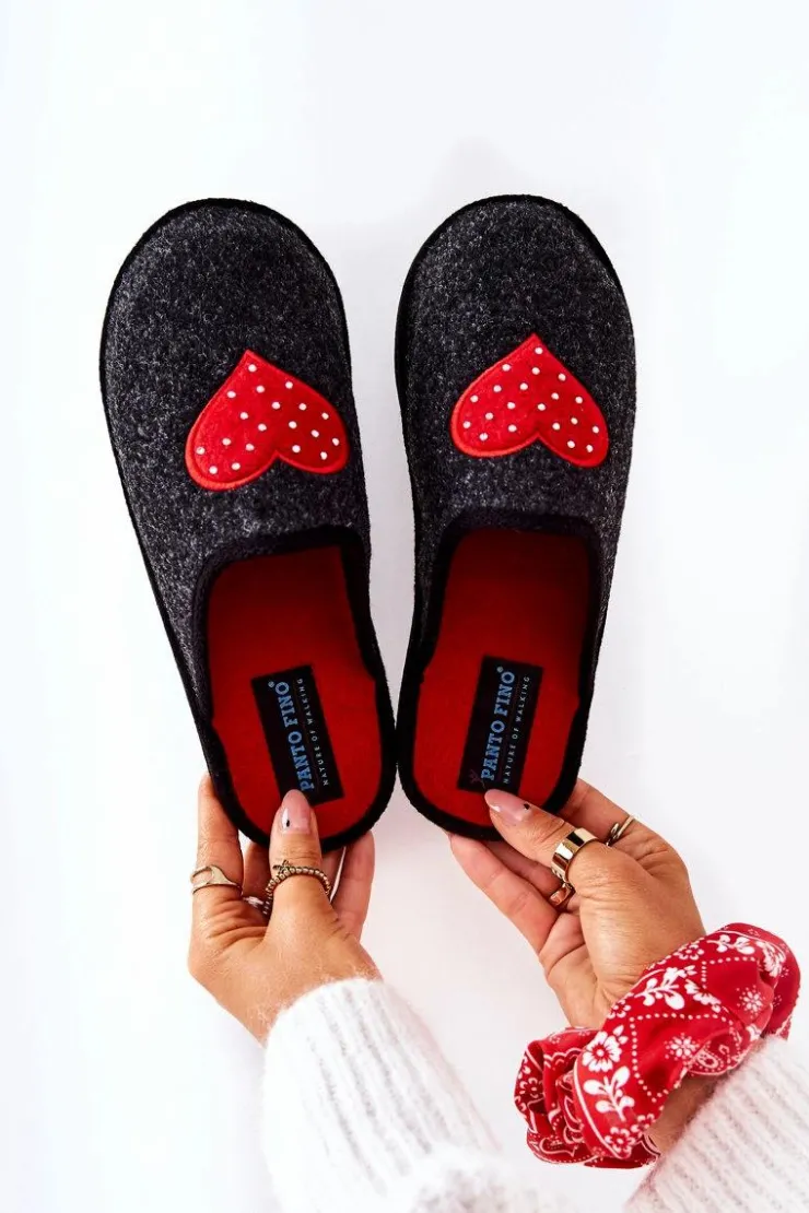 Clearance Big Star Shoes Papcie Domowe Panto Fino II267009 Czarno-Czerwone