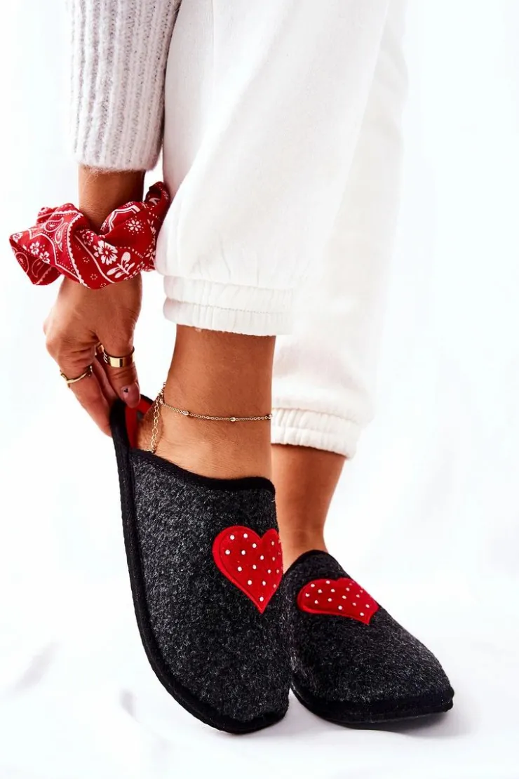 Clearance Big Star Shoes Papcie Domowe Panto Fino II267009 Czarno-Czerwone