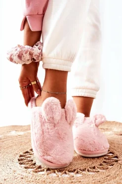 Discount Boto Papcie Futrzane Z Uszami Różowe Thorpe