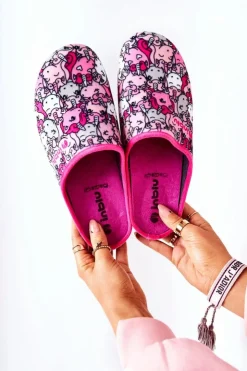 BEFADO Kapcie Klasyczne|Klapki Damskie Klasyczne*Papcie Klapki Jednorożce 155D201 Różowe