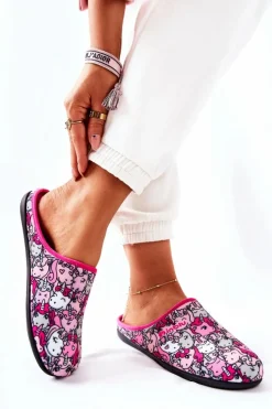 BEFADO Kapcie Klasyczne|Klapki Damskie Klasyczne*Papcie Klapki Jednorożce 155D201 Różowe