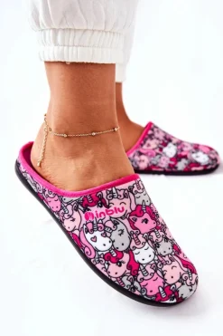 BEFADO Kapcie Klasyczne|Klapki Damskie Klasyczne*Papcie Klapki Jednorożce 155D201 Różowe