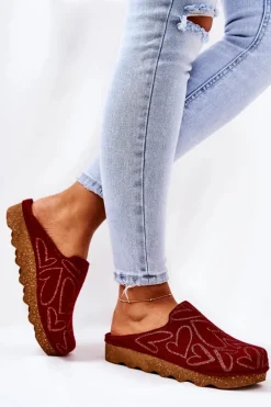 Damskie INBLU Papcie Klapki Profilaktyczne DK07-016 Czerwone