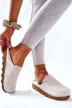 INBLU Kapcie Klasyczne|Klapki Damskie Klasyczne*Papcie Klapki Profilaktyczne DK06 002 Beżowe