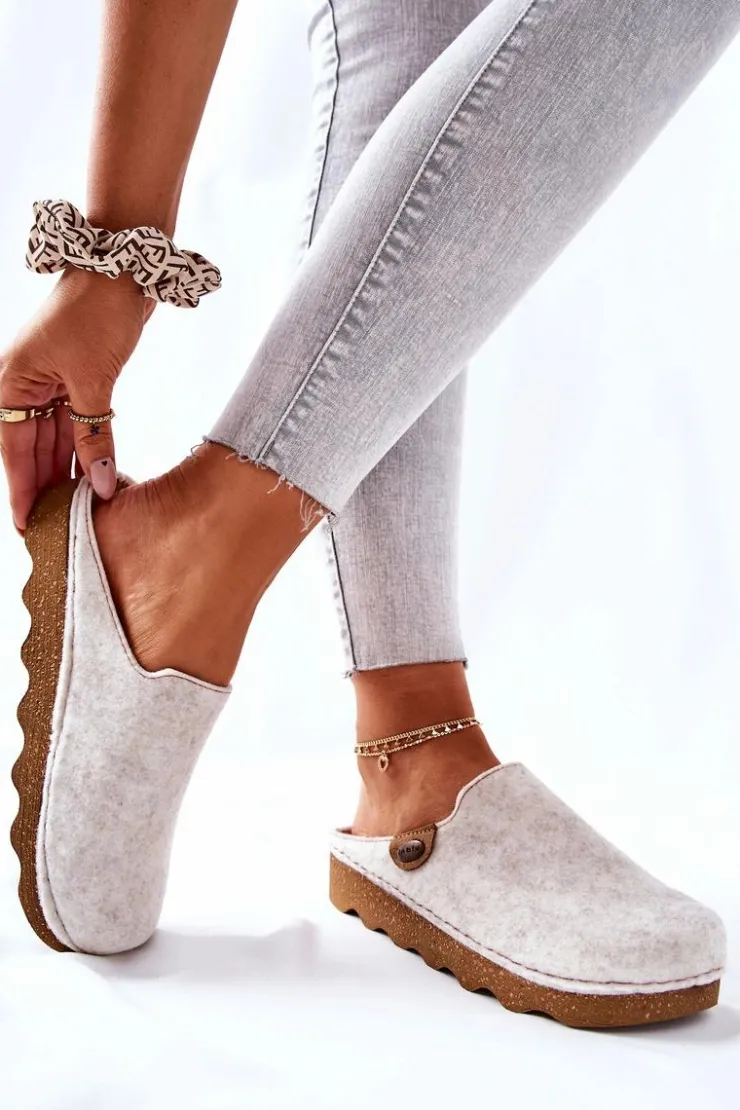 INBLU Kapcie Klasyczne|Klapki Damskie Klasyczne*Papcie Klapki Profilaktyczne DK06 002 Beżowe