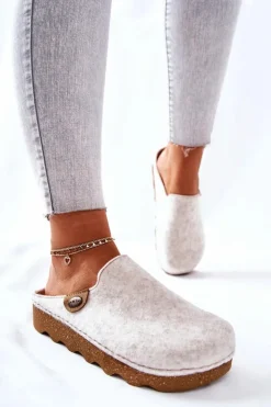 INBLU Kapcie Klasyczne|Klapki Damskie Klasyczne*Papcie Klapki Profilaktyczne DK06 002 Beżowe