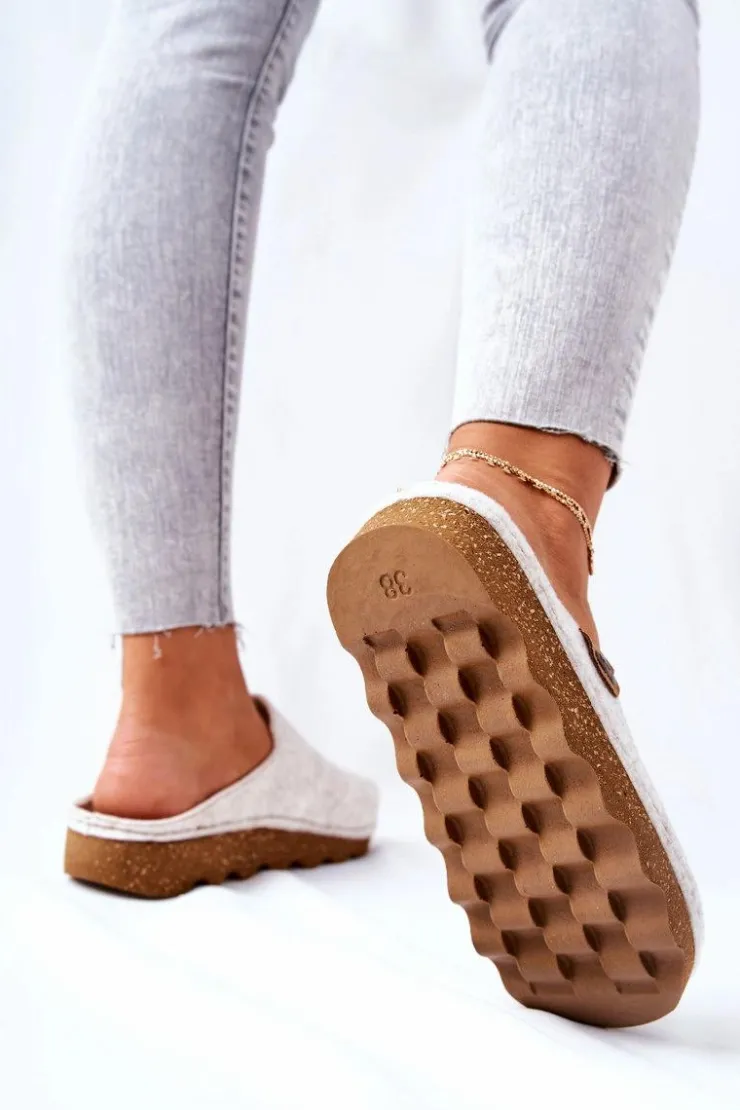 INBLU Kapcie Klasyczne|Klapki Damskie Klasyczne*Papcie Klapki Profilaktyczne DK06 002 Beżowe