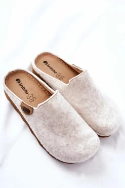 INBLU Kapcie Klasyczne|Klapki Damskie Klasyczne*Papcie Klapki Profilaktyczne DK06 002 Beżowe