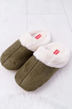 Boto Papcie Męskie|Klapki Z Futerkiem*Papcie Męskie SOXO Klapki Z Futerkiem Khaki 70103