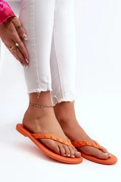Discount ZAXY Płaskie Elastyczne Klapki Japonki Damskie JJ285254 Pomarańczowe Pomarańczowy