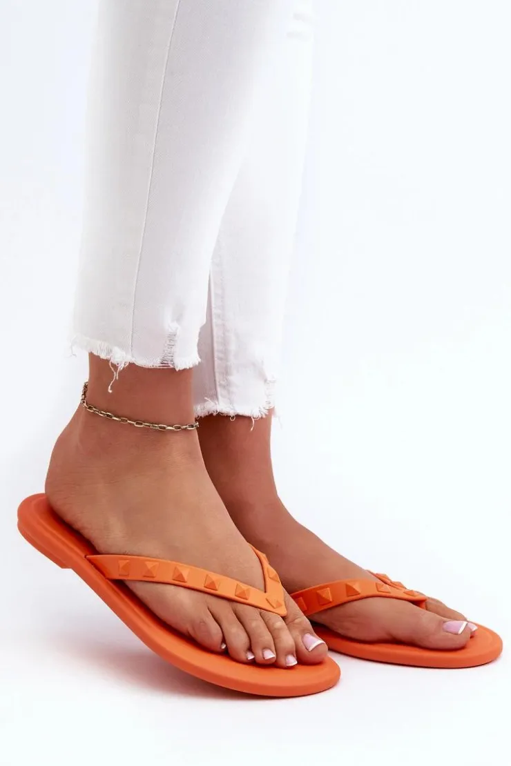 Discount ZAXY Płaskie Elastyczne Klapki Japonki Damskie JJ285254 Pomarańczowe Pomarańczowy