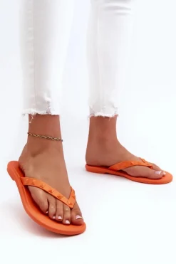 Discount ZAXY Płaskie Elastyczne Klapki Japonki Damskie JJ285254 Pomarańczowe Pomarańczowy