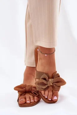 Damskie Boto Płaskie Klapki Damskie Z Kokardką Camel Tobin