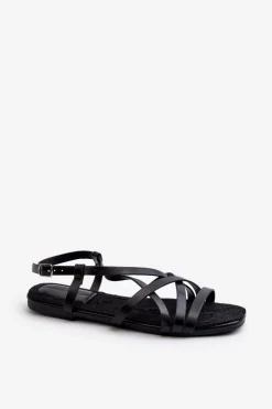 Big Star Shoes Sandały Big Star|Sandały Płaskie*Płaskie Sandały Damskie Big Star NN274011 Czarne