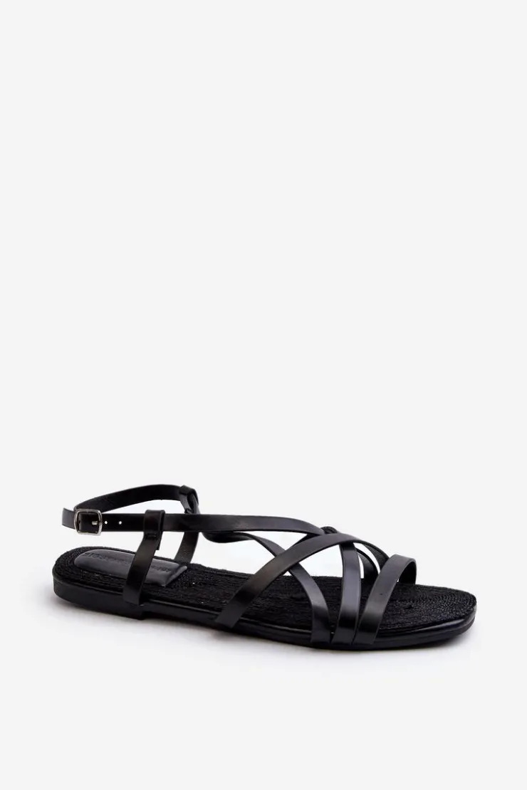 Big Star Shoes Sandały Big Star|Sandały Płaskie*Płaskie Sandały Damskie Big Star NN274011 Czarne