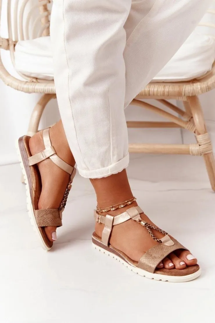 Discount Evento Płaskie Sandały Damskie Miedziane Willow