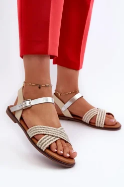 Damskie Damskie buty S.Barski Płaskie Sandały Damskie S.Barski MY923 Beżowe