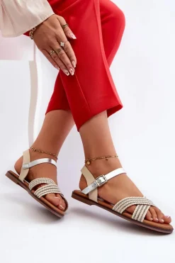 Damskie Damskie buty S.Barski Płaskie Sandały Damskie S.Barski MY923 Beżowe