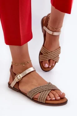 Damskie Damskie buty S.Barski Płaskie Sandały Damskie S.Barski MY923 Brązowe