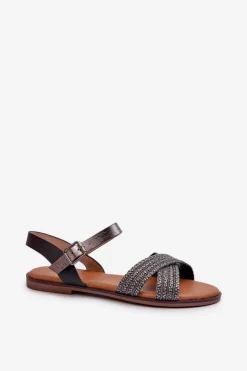 Clearance Damskie buty S.Barski Płaskie Sandały Damskie S.Barski MY923 Czarne Czarny