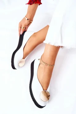 Maciejka Półbuty Skórzane|Baleriny Klasyczne*Półbuty Baleriny Na Platformie Białe 5315B-11