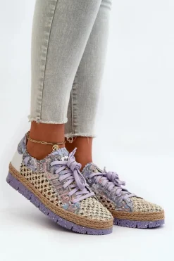 Maciejka Półbuty Skórzane*Półbuty Damskie Skórzane 05897-05 Fioletowe