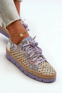 Maciejka Półbuty Skórzane*Półbuty Damskie Skórzane 05897-05 Fioletowe