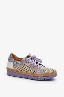 Maciejka Półbuty Skórzane*Półbuty Damskie Skórzane 05897-05 Fioletowe