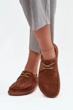 Outlet Zazoo Półbuty Damskie Typu Barefoot Z Naturalnego Zamszu 327 Brązowe Brązowy