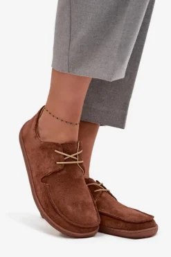 Outlet Zazoo Półbuty Damskie Typu Barefoot Z Naturalnego Zamszu 327 Brązowe Brązowy