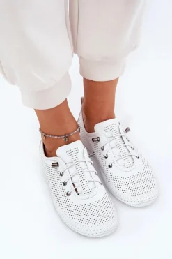 Damskie Artiker Półbuty Damskie Ze Skóry Naturalnej 54C0831 Białe