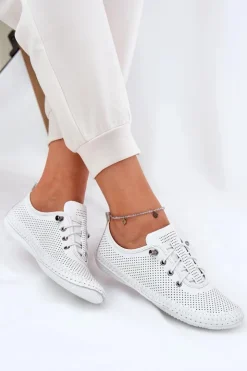 Damskie Artiker Półbuty Damskie Ze Skóry Naturalnej 54C0831 Białe