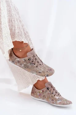 Artiker Półbuty Skórzane*Półbuty Damskie Ze Skóry Naturalnej Wzorzyste 56C2689 Beżowe Beżowy