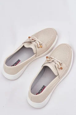 Artiker Buty Sportowe Na Platformie|Półbuty Skórzane*Półbuty Ze Skóry Naturalnej Na Platformie 56C2102 Beżowe