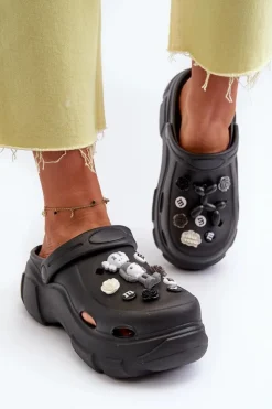 Boto Klapki Na Platformie|Klapki Damskie Klasyczne*Piankowe Damskie Lekkie Klapki Na Masywnej Podeszwie Czarne Matirra