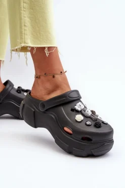 Boto Klapki Na Platformie|Klapki Damskie Klasyczne*Piankowe Damskie Lekkie Klapki Na Masywnej Podeszwie Czarne Matirra