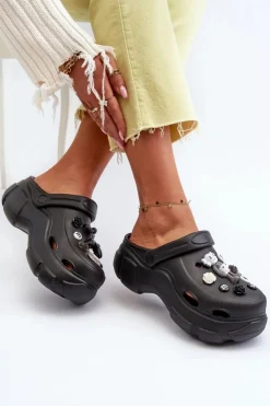 Boto Klapki Na Platformie|Klapki Damskie Klasyczne*Piankowe Damskie Lekkie Klapki Na Masywnej Podeszwie Czarne Matirra