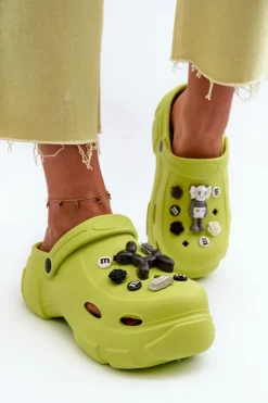 Boto Klapki Na Platformie|Klapki Damskie Klasyczne*Piankowe Damskie Lekkie Klapki Na Masywnej Podeszwie Limonkowe Matirra