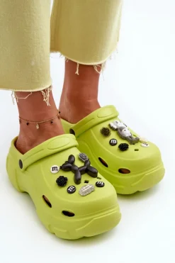 Boto Klapki Na Platformie|Klapki Damskie Klasyczne*Piankowe Damskie Lekkie Klapki Na Masywnej Podeszwie Limonkowe Matirra