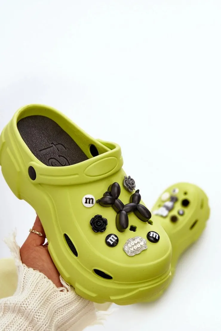 Boto Klapki Na Platformie|Klapki Damskie Klasyczne*Piankowe Damskie Lekkie Klapki Na Masywnej Podeszwie Limonkowe Matirra