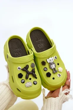 Boto Klapki Na Platformie|Klapki Damskie Klasyczne*Piankowe Damskie Lekkie Klapki Na Masywnej Podeszwie Limonkowe Matirra