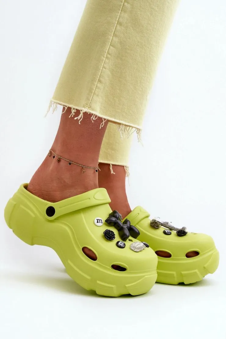 Boto Klapki Na Platformie|Klapki Damskie Klasyczne*Piankowe Damskie Lekkie Klapki Na Masywnej Podeszwie Limonkowe Matirra