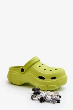 Boto Klapki Na Platformie|Klapki Damskie Klasyczne*Piankowe Damskie Lekkie Klapki Na Masywnej Podeszwie Limonkowe Matirra