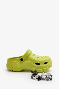 Boto Klapki Na Platformie|Klapki Damskie Klasyczne*Piankowe Damskie Lekkie Klapki Na Masywnej Podeszwie Limonkowe Matirra