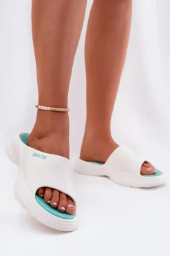 Damskie Big Star Shoes Piankowe Klapki Damskie Big Star RR274A586 Białe