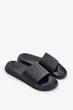 Big Star Shoes Klapki Damskie Big Star|Klapki Damskie Klasyczne*Piankowe Klapki Damskie Big Star OO274040 Czarne Czarny